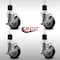 Service Caster 4'' SS Black Poly Swivel 1-7/8'' Expanding Stem Caster Set with Brake, 4PK SCC-SSEX20S414-PPUB-BLK-TLB-178-4 - alternate 3